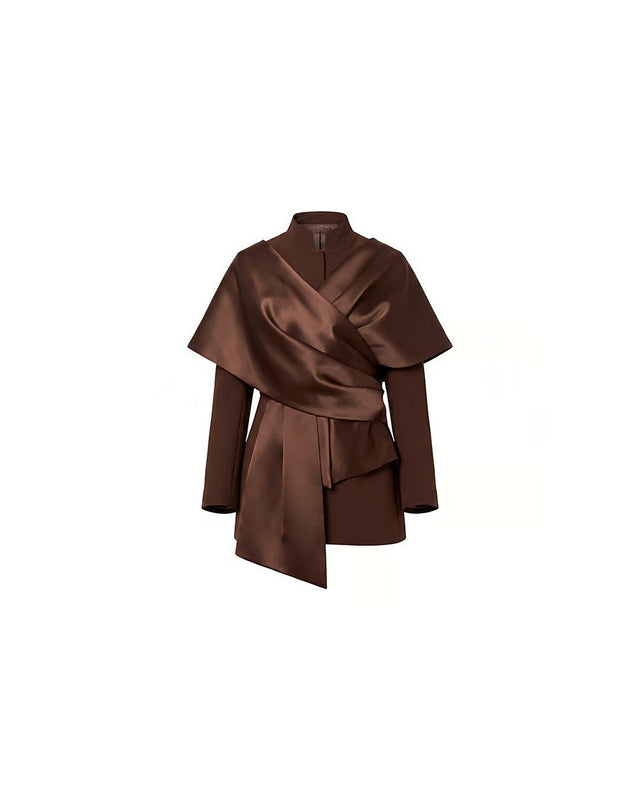 Taffeta and Crepe Ribbon Jacket - Jacket - Mizyana