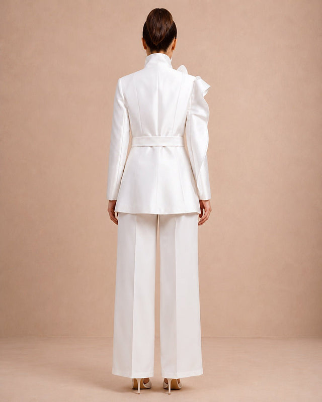Taffeta Floral Sculptural Statement Jacket - Jacket - Mizyana