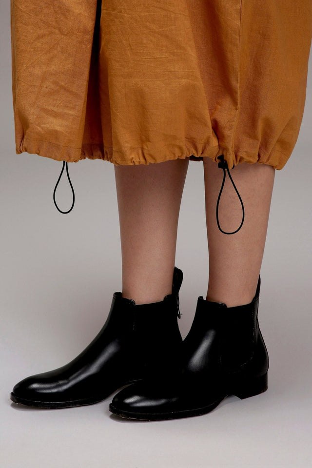 Tan-Brown Elasticated Shirt Dress - Dress - Mizyana