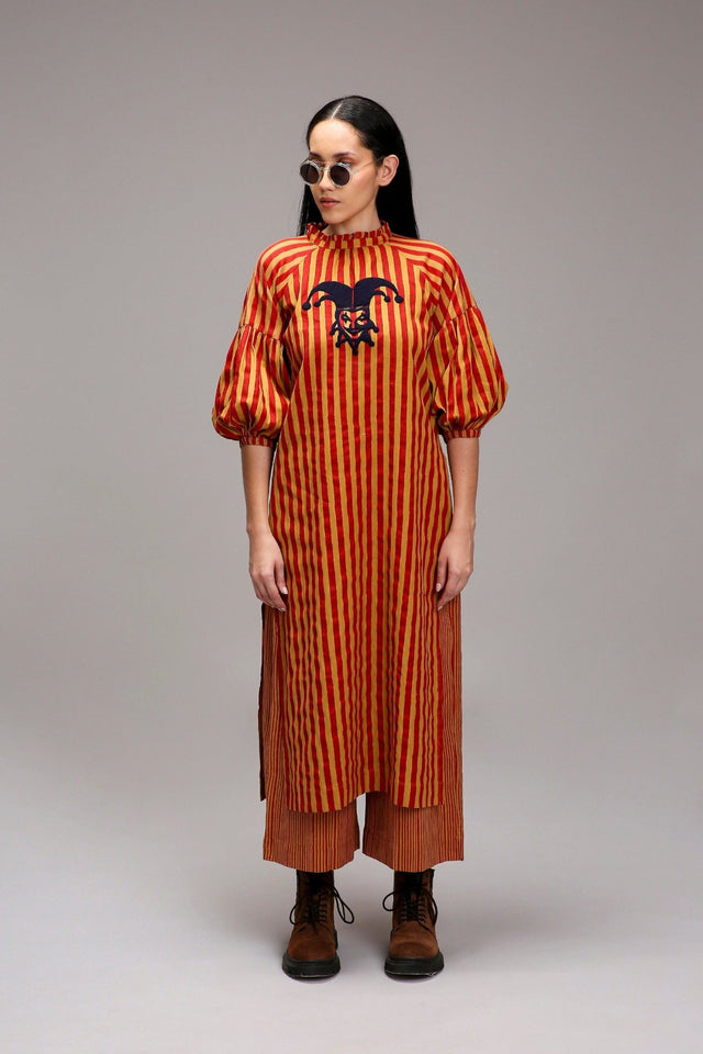 Tan-Brown Red Striped RE Pants - Trousers - Mizyana