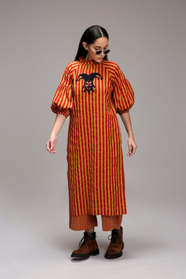 Tan-Brown Red Striped RE Pants - Trousers - Mizyana