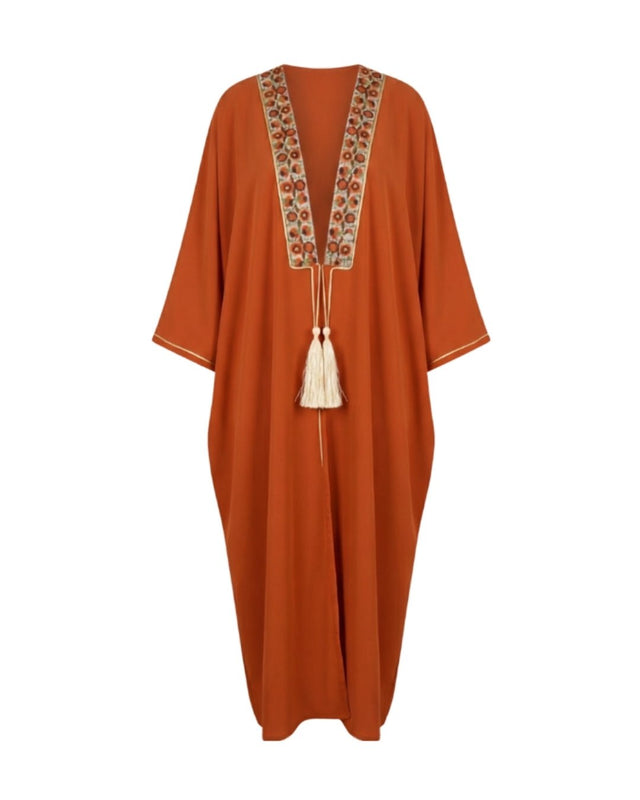 Tangerine Braid Detail Abaya - Abaya - Mizyana