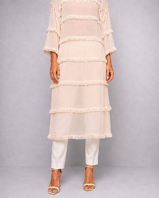 Tassel Tier Cotton Tunic - Tunic - Mizyana