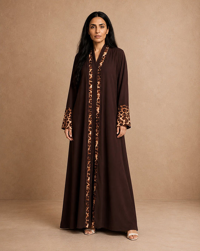 Tiger Print Crepe Abaya - Abaya - Mizyana