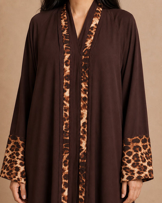 Tiger Print Crepe Abaya - Abaya - Mizyana