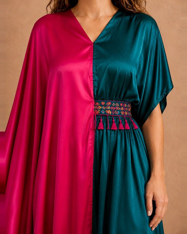 Two-Tone Drape Kaftan - Kaftan - Mizyana