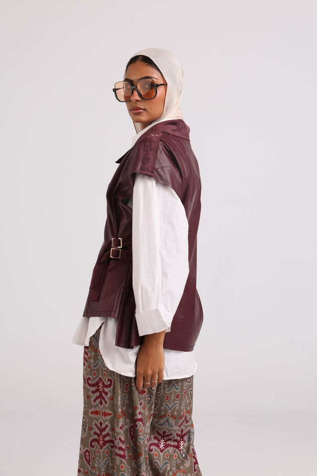 Vellum-Vest " Burgundy" - Vest - Mizyana
