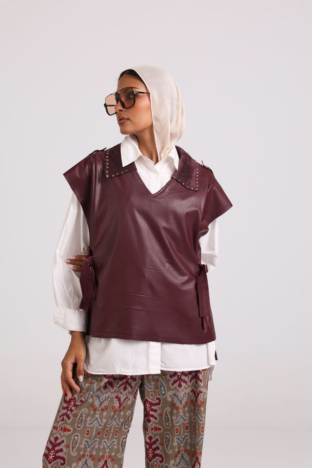 Vellum-Vest " Burgundy" - Vest - Mizyana