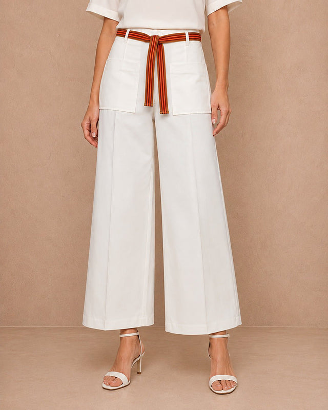 Wide-Leg Cotton Pants - Trousers - Mizyana