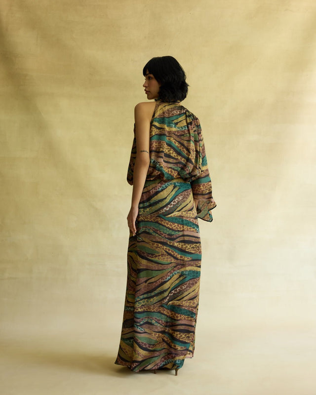 Wild Dusk Cape Top & Skirt Set - Two-Piece Set - Mizyana