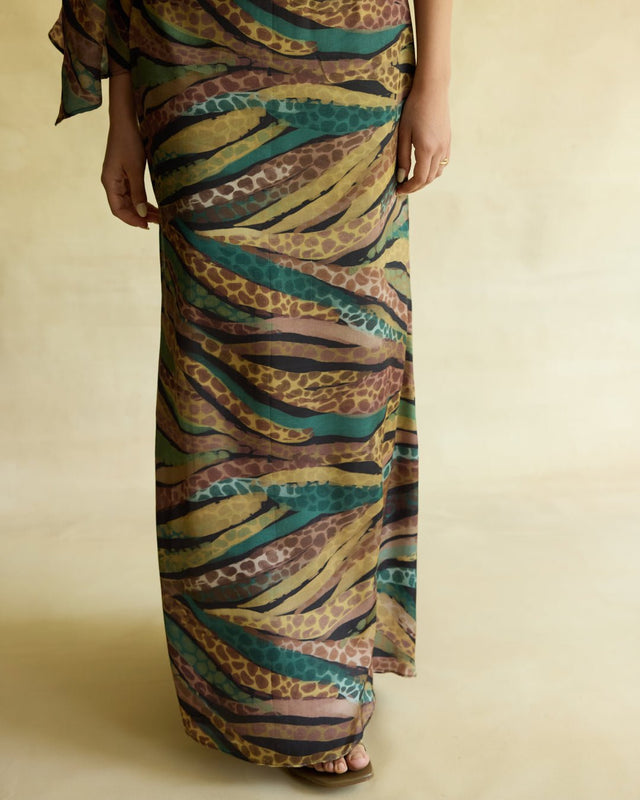 Wild Dusk Cape Top & Skirt Set - Two-Piece Set - Mizyana