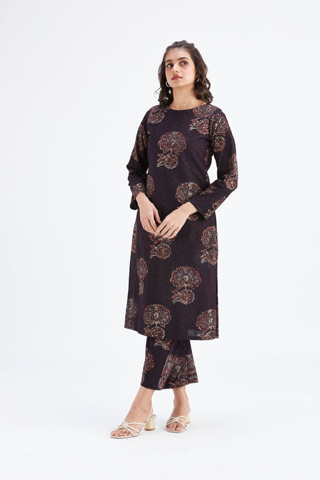 Yara Black kurta set - Two-Piece Set - Mizyana