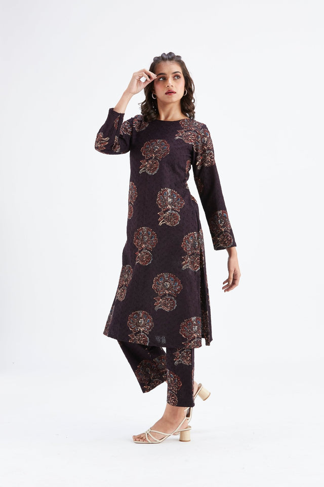 Yara Black kurta set - Two-Piece Set - Mizyana
