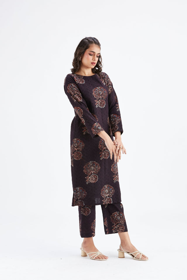 Yara Black kurta set - Two-Piece Set - Mizyana