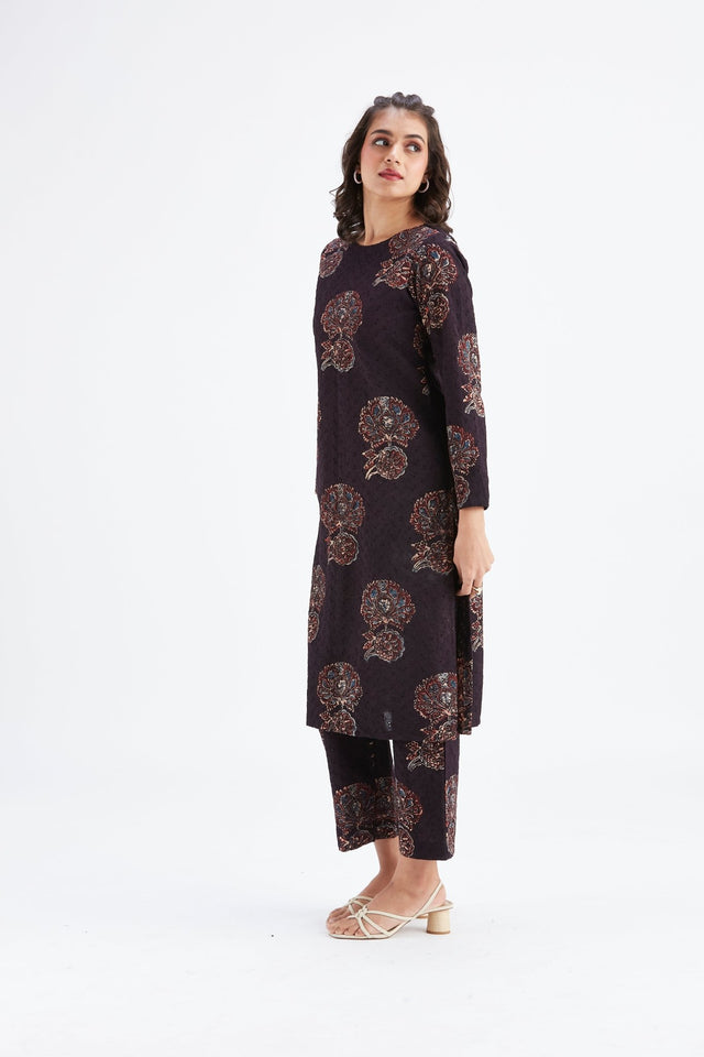Yara Black kurta set - Two-Piece Set - Mizyana