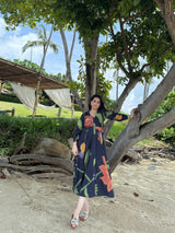 Selene Dress in Sorrento Bloom Print (Endless Blue)