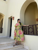 Juno Dress in Tuscan Olive Print