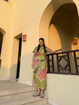 Alessia Dress in Tuscan Olive Print