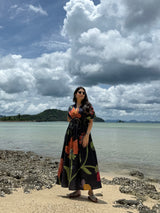 Nirvana Dress in Sorrento Bloom Print (Endless Blue)