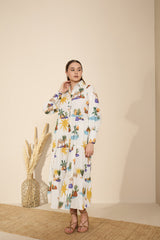 Riviera in Hidden Spring Print (White)