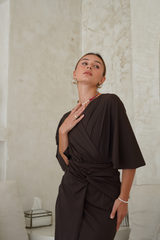 Ella swim set with Sofia 2.0 skirt - Dark Brown