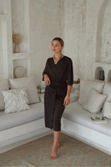 Ella swim set with Sofia 2.0 skirt - Dark Brown