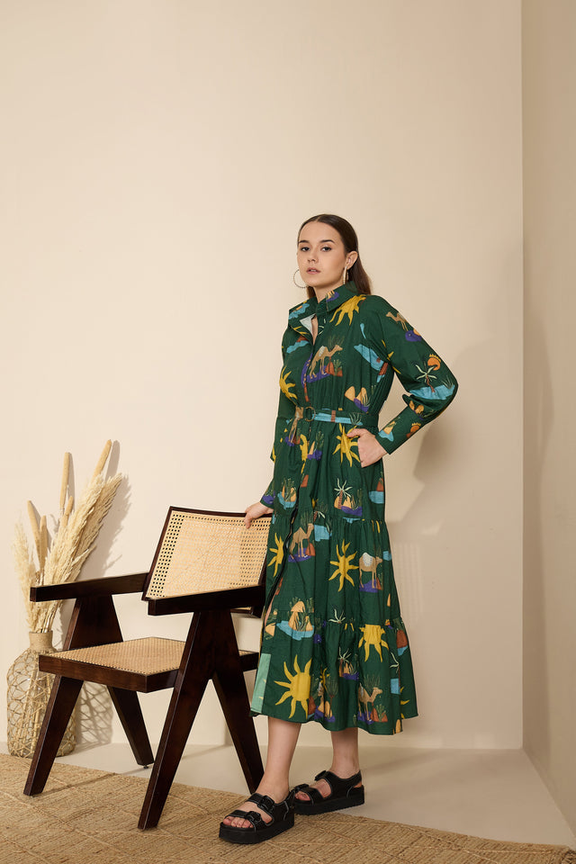 Riviera in Hidden Spring Print (Green)