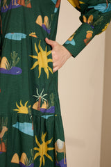 Riviera in Hidden Spring Print (Green)