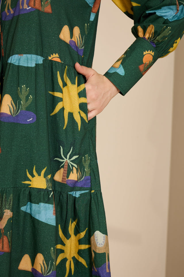 Riviera in Hidden Spring Print (Green)