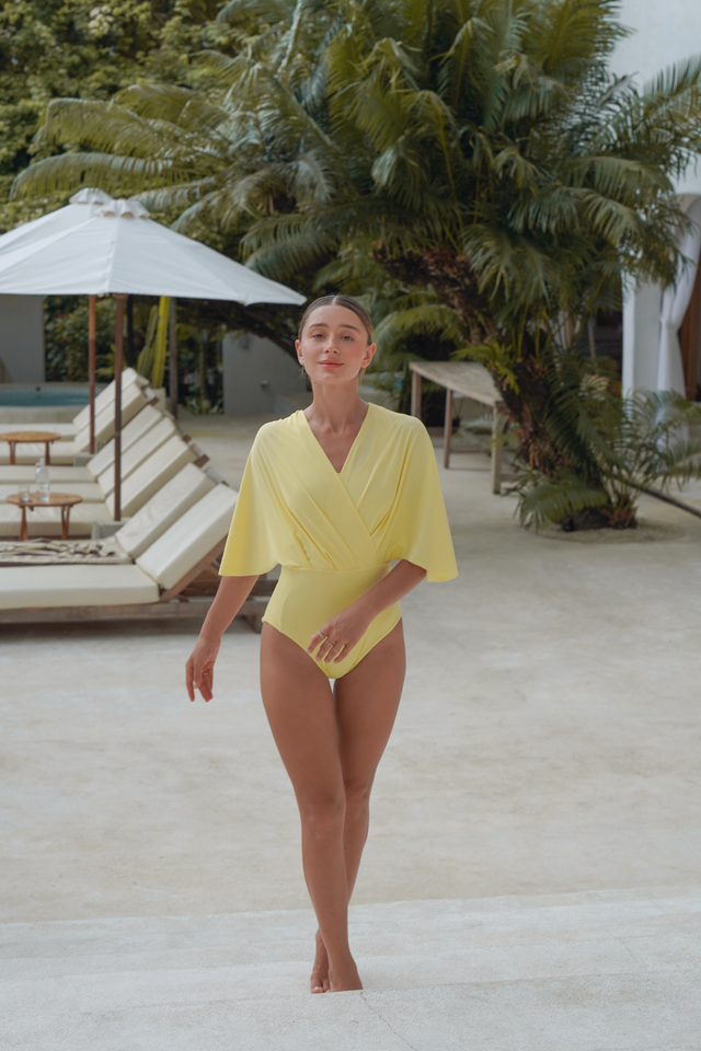 Ella swim set with real wrap skirt - Honey
