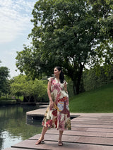 Raya Dress in Sol Garden print (Sandstone)