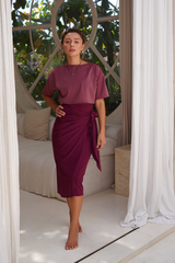 Naya swim set with Elina 2.0 skirt - Wild Ginger / Wine