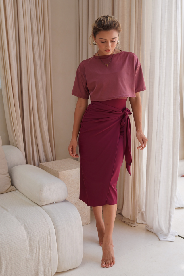 Naya swim set with Elina 2.0 skirt - Wild Ginger / Wine