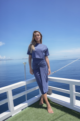 Sofia 2.0 Modest Swim Skirt - Navy Shinny