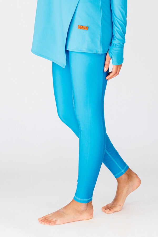 Aqua Ankle-Length Swim Leggings