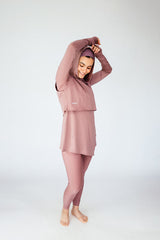 Swim Hood Mocha Cropped Sleeveless Hooded Swim Top