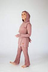 Swim Hood Mocha Cropped Sleeveless Hooded Swim Top