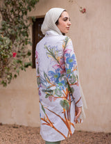 Ward Floral Watercolour Print Long Sleeve Swim Top