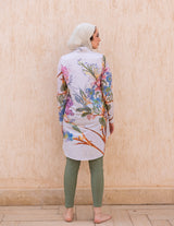 Ward Floral Watercolour Print Long Sleeve Swim Top