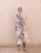 Ward Floral Watercolor Chiffon Swimwear Kimono