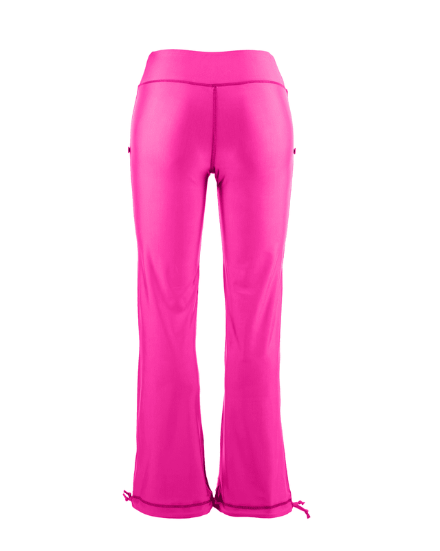 Bright Pink Ankle-Length Swim Bottom with Hem Ties