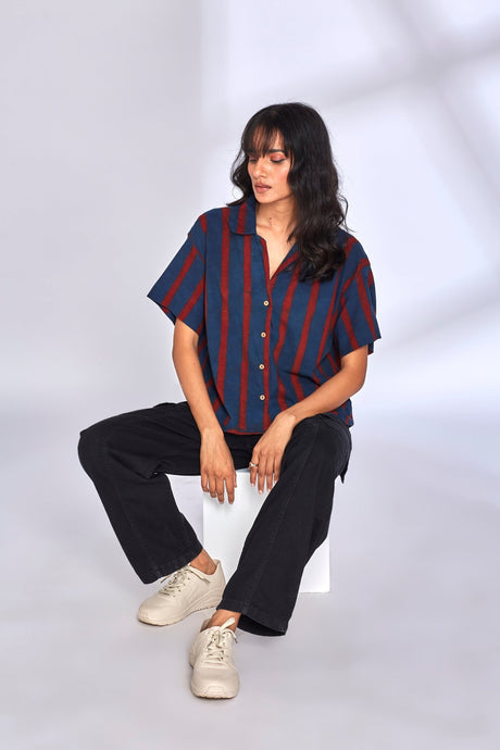 Aaroo Indigo Shirt - Shirt - Mizyana
