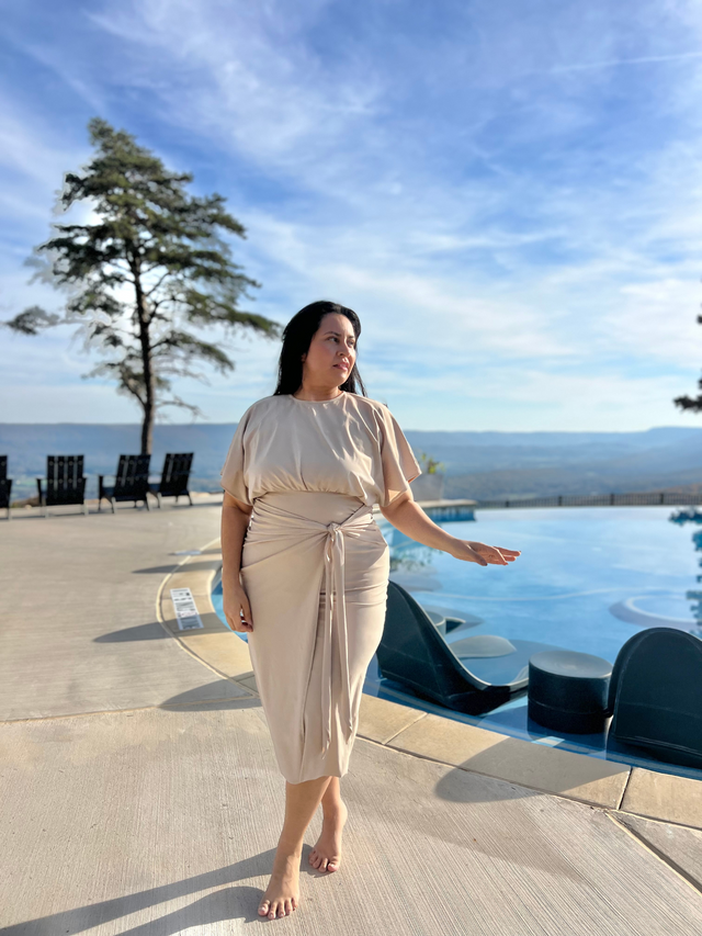 Alejandra Swim Dress – Biscuit