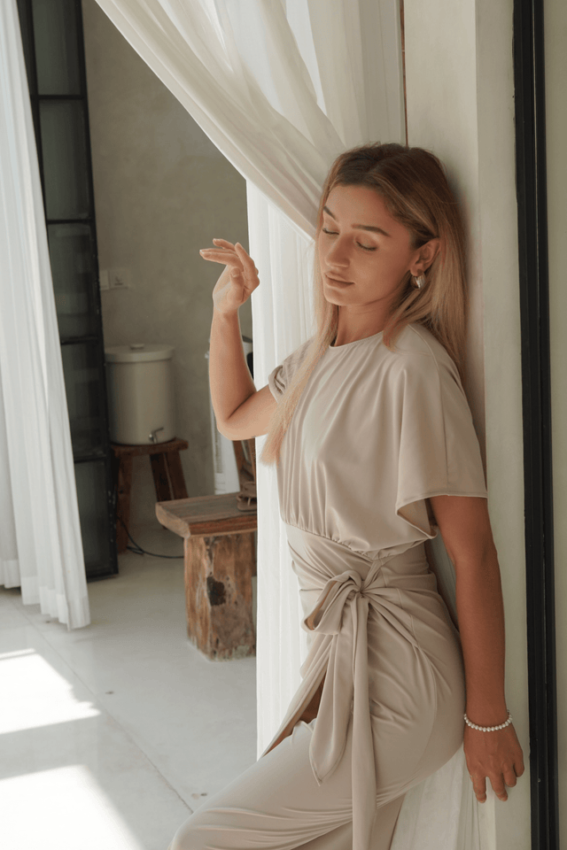Alejandra Swim Dress – Biscuit - Swim Dress - Mizyana