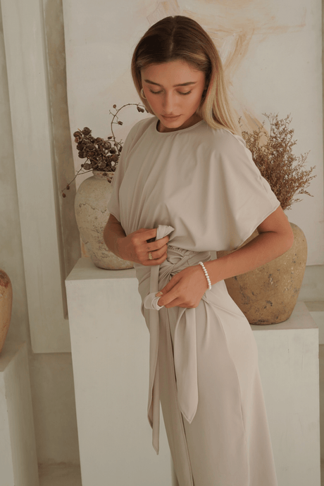 Alejandra Swim Dress – Biscuit - Swim Dress - Mizyana