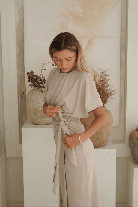 Alejandra Swim Dress – Biscuit - Swim Dress - Mizyana