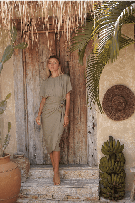 Alejandra Swim Dress – Olive - Swim Dress - Mizyana