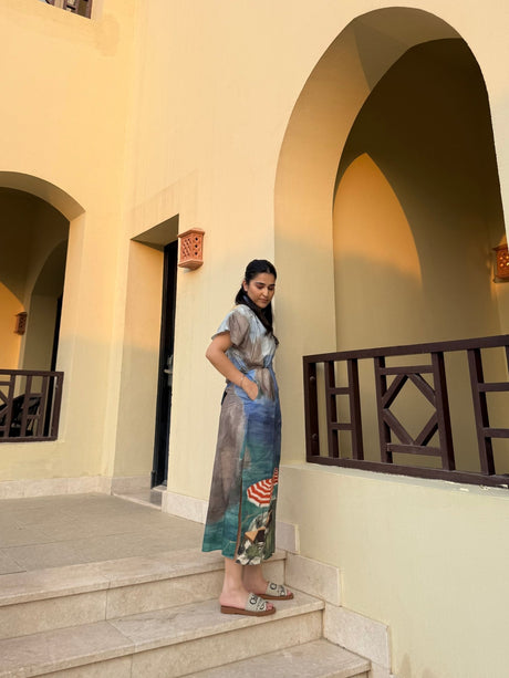 Alessia Dress in Capri Coast Print - Dress - Mizyana