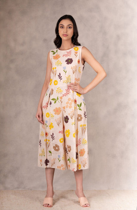 All Over Hand Block Print Jumpsuit - Mizyana