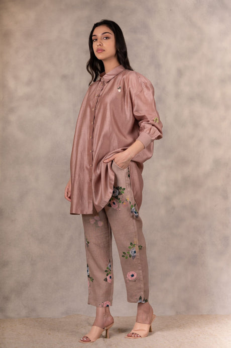Almond Eden Straight Pants In Linen - Mizyana